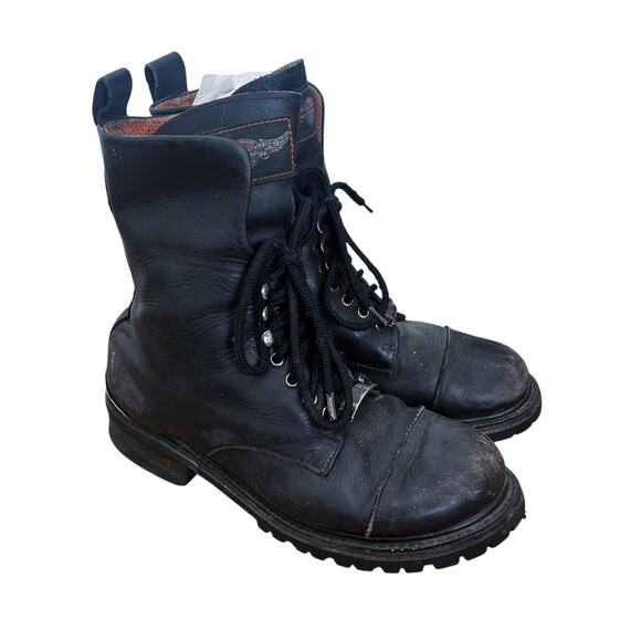 Harley Davidson Black Leather Motorcycle Boots Sz 10.5 main image 4